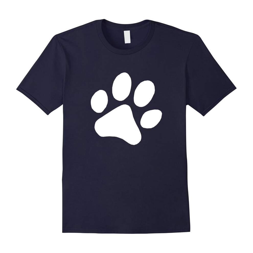 (L) Dog Paw Print T Shirt Dog Owner Lover Gift for Men Women Kid-Father's Day