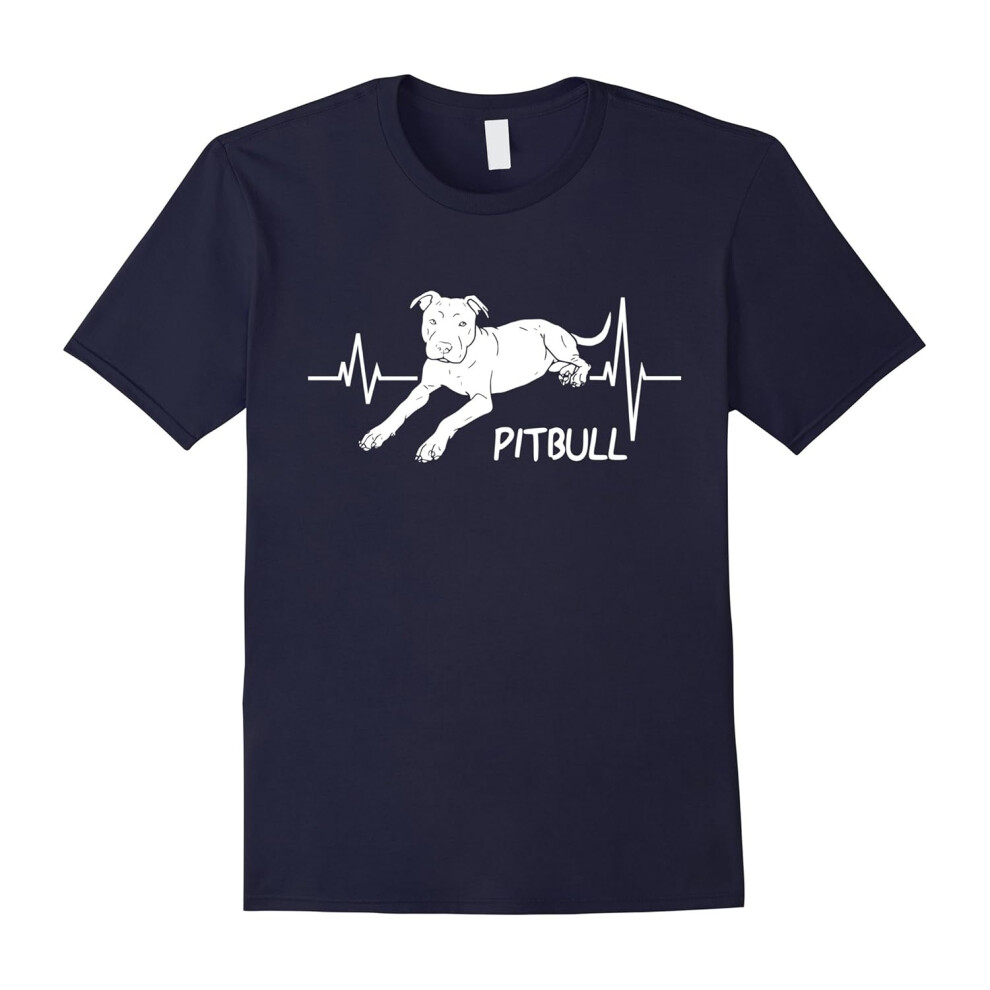 (S) Pitbull Heartbeat Shirt for Women and Men Love Pits Tee-Father's Day