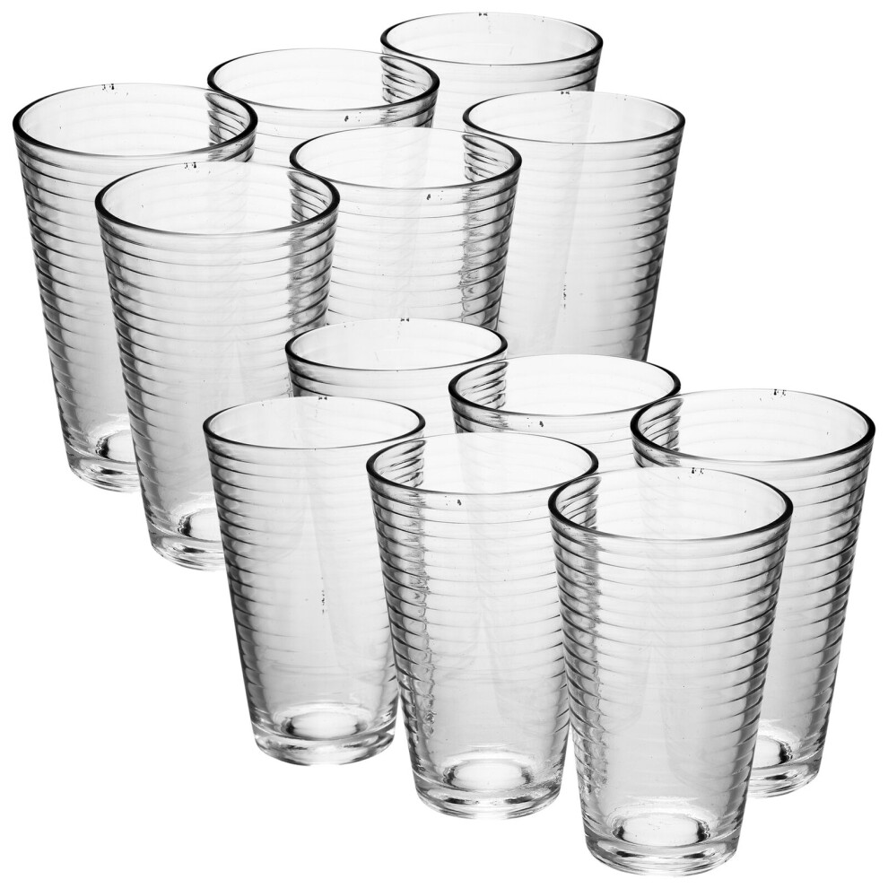 Queensway Home & Dinning (Set Of 12 London) 300Ml Drinking Glasses Sets Many Design Patterned Juice Cocktail Tumbler