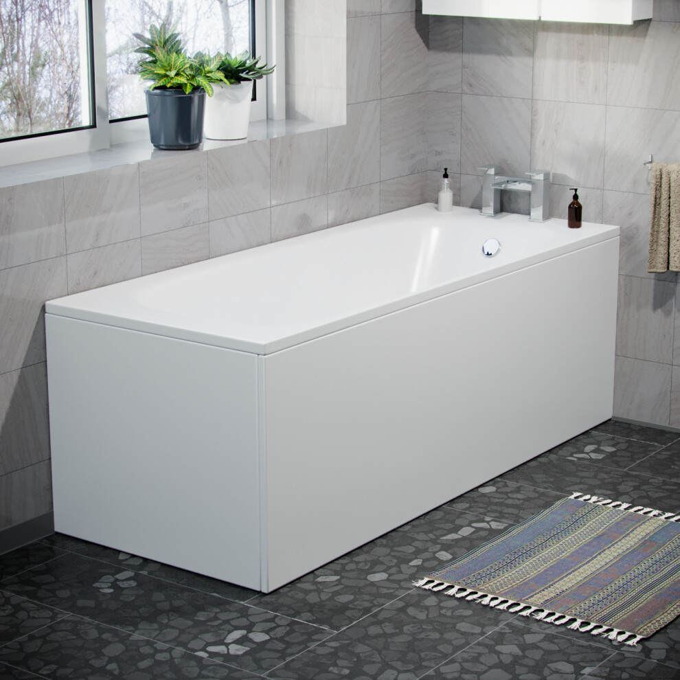 Nes Home Modern High Gloss 1700mm White Front Bath Panel Acrylic Bathroom