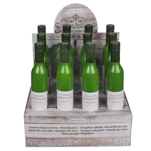Wine Bottle Pocket Umbrella Automatic Folding 90cm Brolly 1