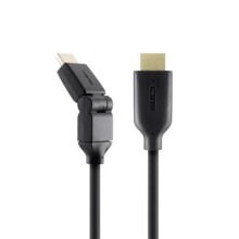 Belkin 2M Hdmi Cable Dual 180 Degree Swivel With Ethernet Gold Plated Black F3Y023Bf2M