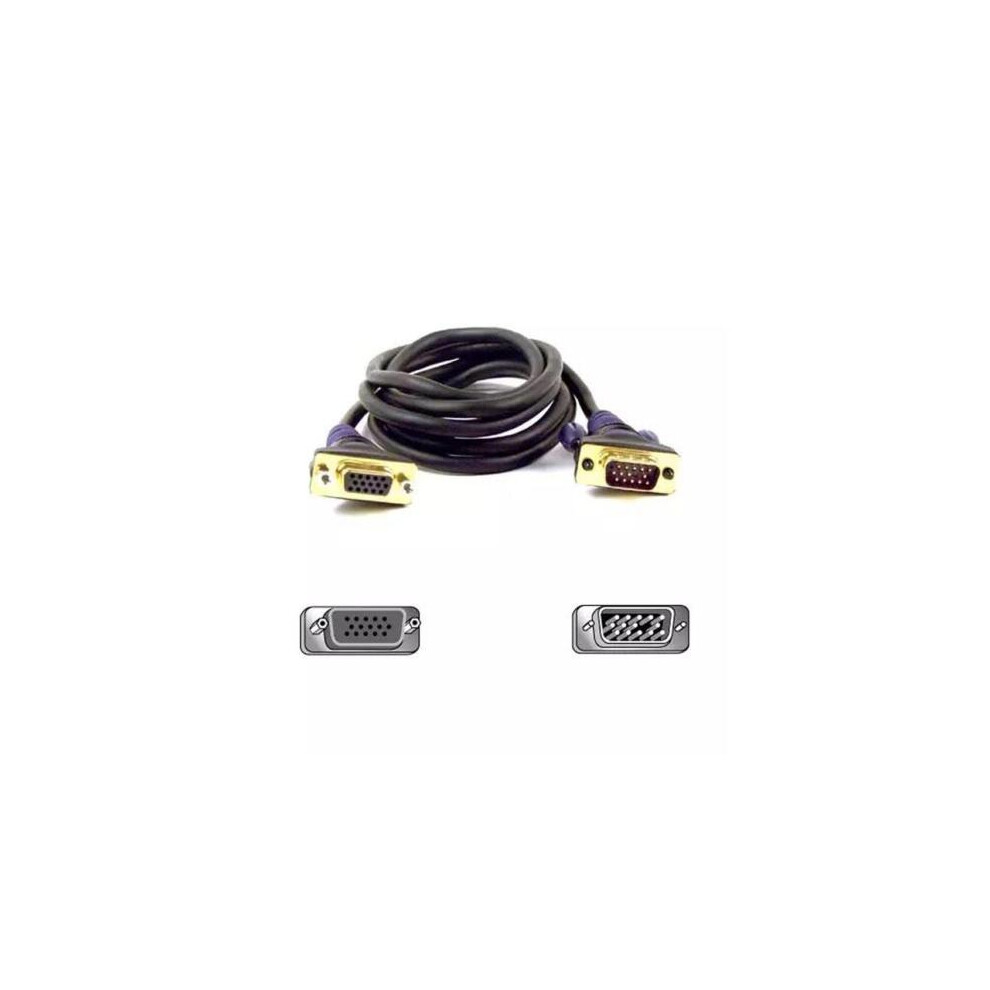 Belkin 15M VGA D-Sub Monitor Display Extension Cable Black F2N025B15MGLD