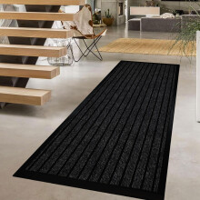 (80x150 cm, Black ) Rubber Door Mats Non-Slip Dirt Trapper Heavy Duty