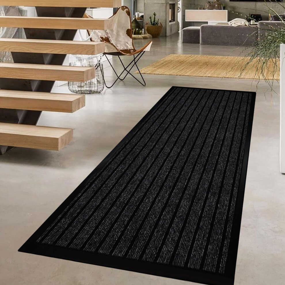 Imperial Rooms (80X150 Cm, ) Rubber Door Mats Non-Slip Dirt Trapper Heavy Duty Black