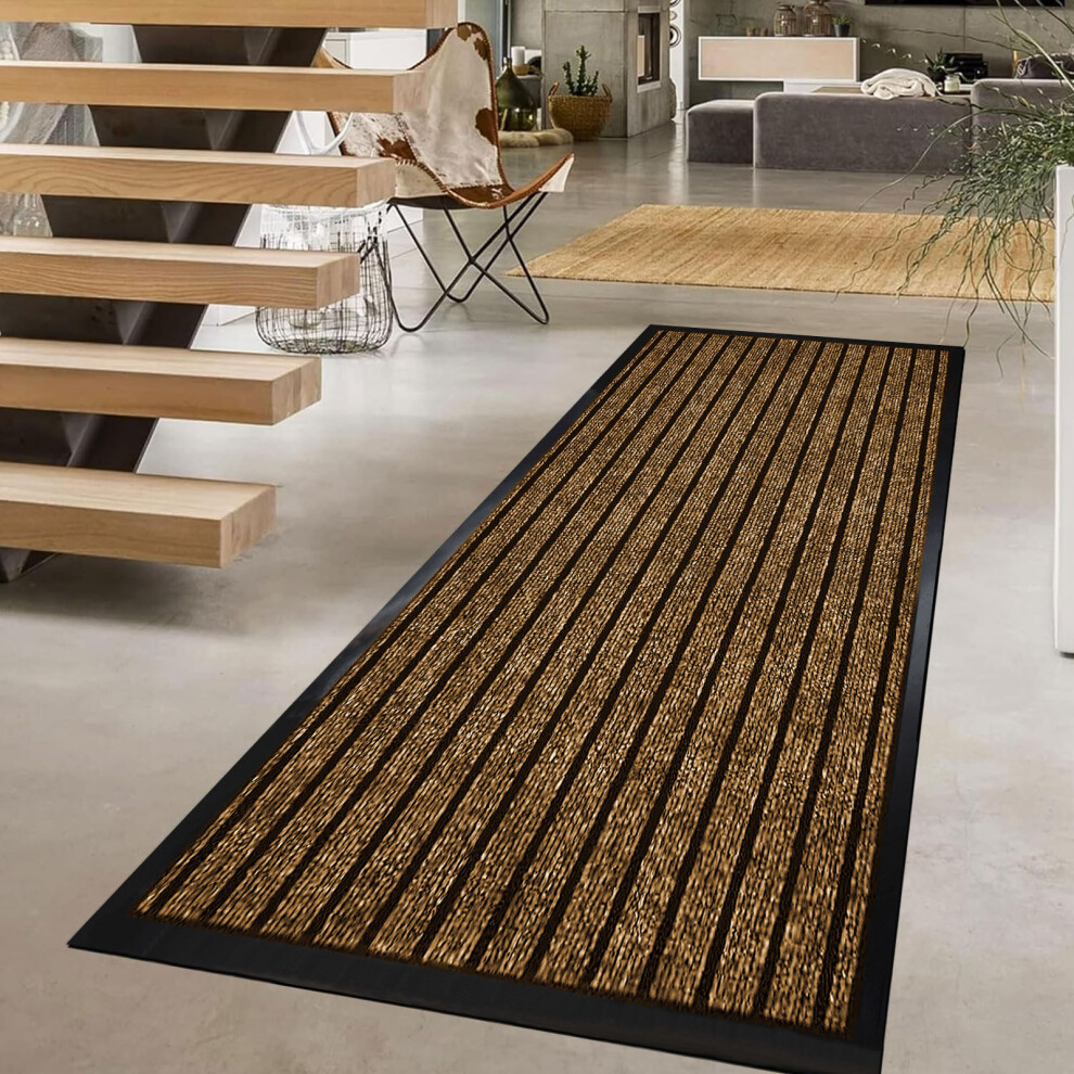 Imperial Rooms (60X90 Cm, ) Rubber Door Mats Non-Slip Dirt Trapper Heavy Duty Brown