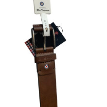 (L, Brown) Mens Bonded Leather Belt - Ben Sherman