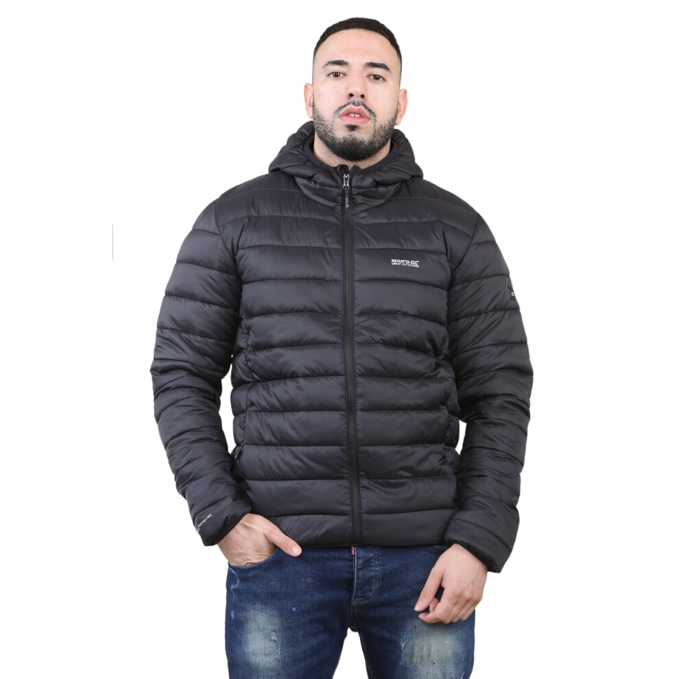 Regatta (S) Mens Hooded Marizion Jacket Padded Coat Black