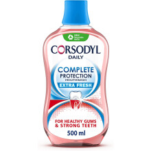 (500 ml (Pack of 1)) Corsodyl Extra Fresh Daily Complete Protection Mouthwash for Healthy
