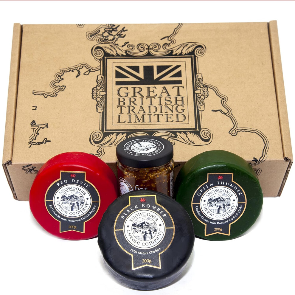 Snowdonia Cheese & Chutney Hamper, 3 x 200g by Great British Trading