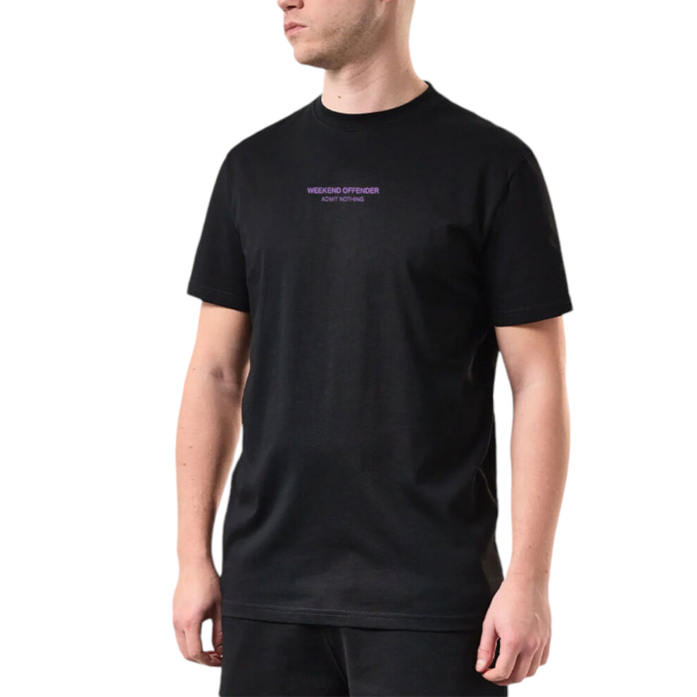 (Black and Purple, 2XL) Weekend Offender Mens T Shirts Millergrove Cotton Tee