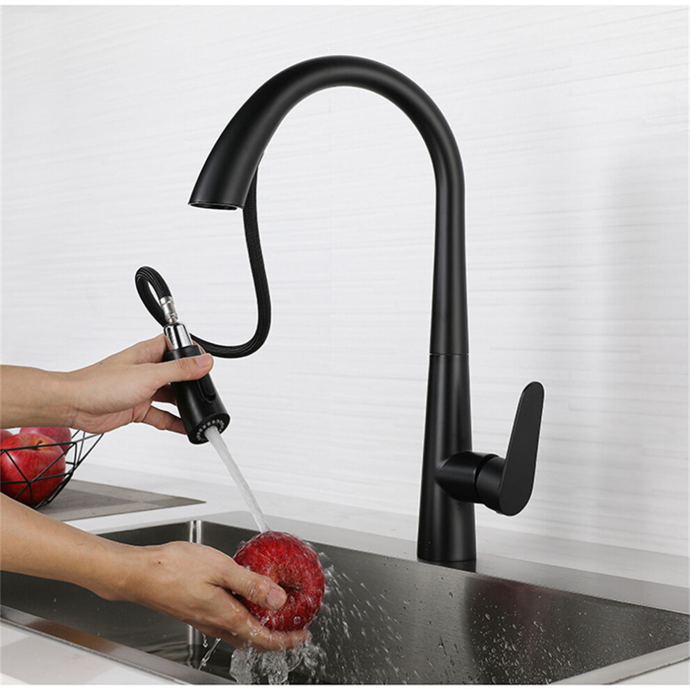Kitchen Sink Taps Mixer Pull Out Spray Swivel Kitchen Faucet Black