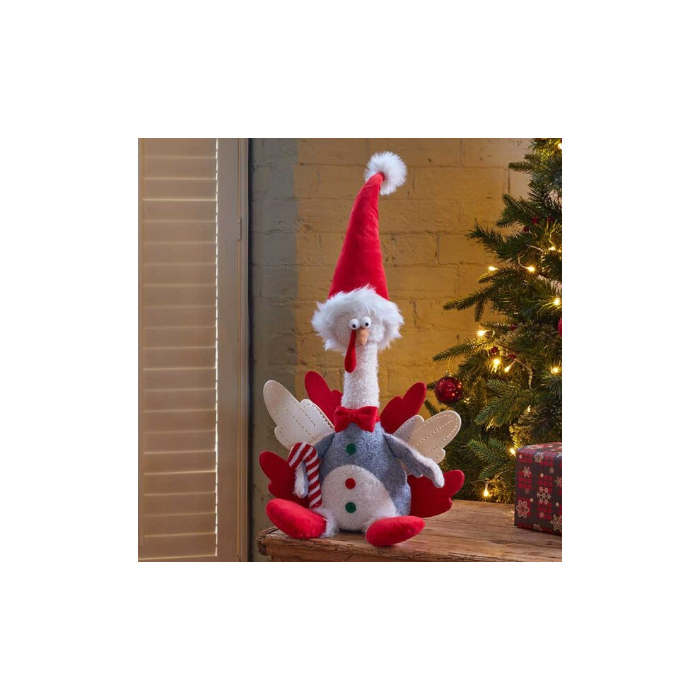 Christmas Turkey Wishbone Will 64cm Medium Soft Plush Weighted Cartoon Style Toy