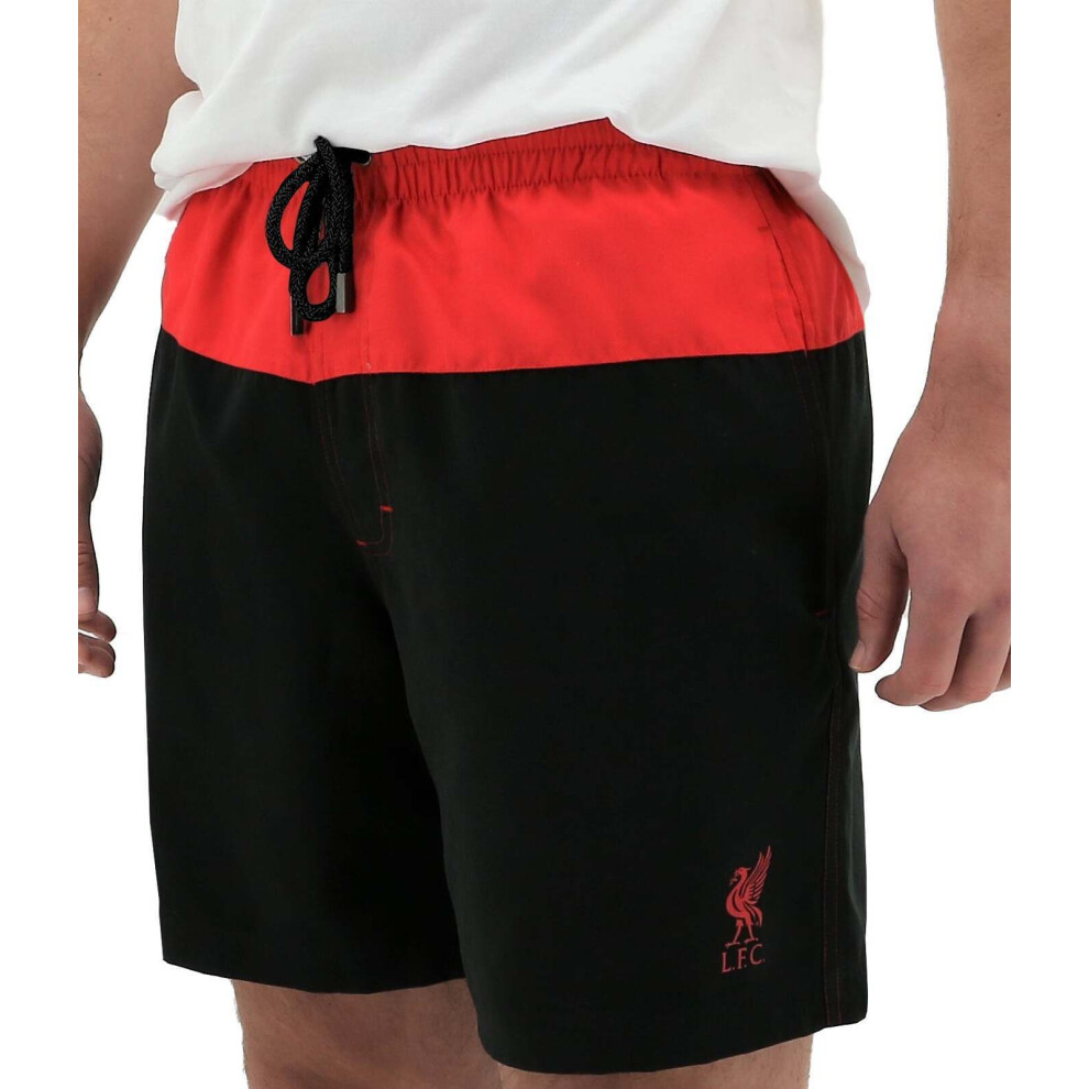 (L) Liverpool FC Mens Two Tone Board Shorts Summer YNWA Liverbird LFC Swim Swimmers