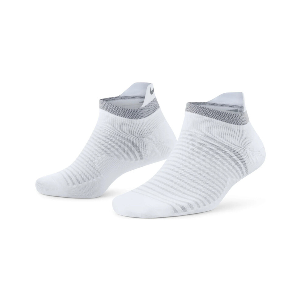 Nike Unisex Spark Lightweight Ankle Socks Gym Sports - White (Mens US 14-16)