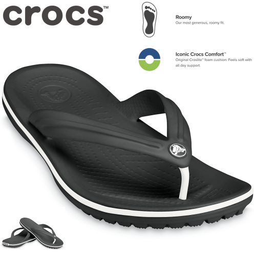 Crocs Crocs Crocband Croslite Flip Flops Thongs Summer - Black 2