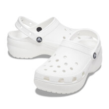 (Womens US 7) Crocs Womens Classic Platform Clog Sandals - White