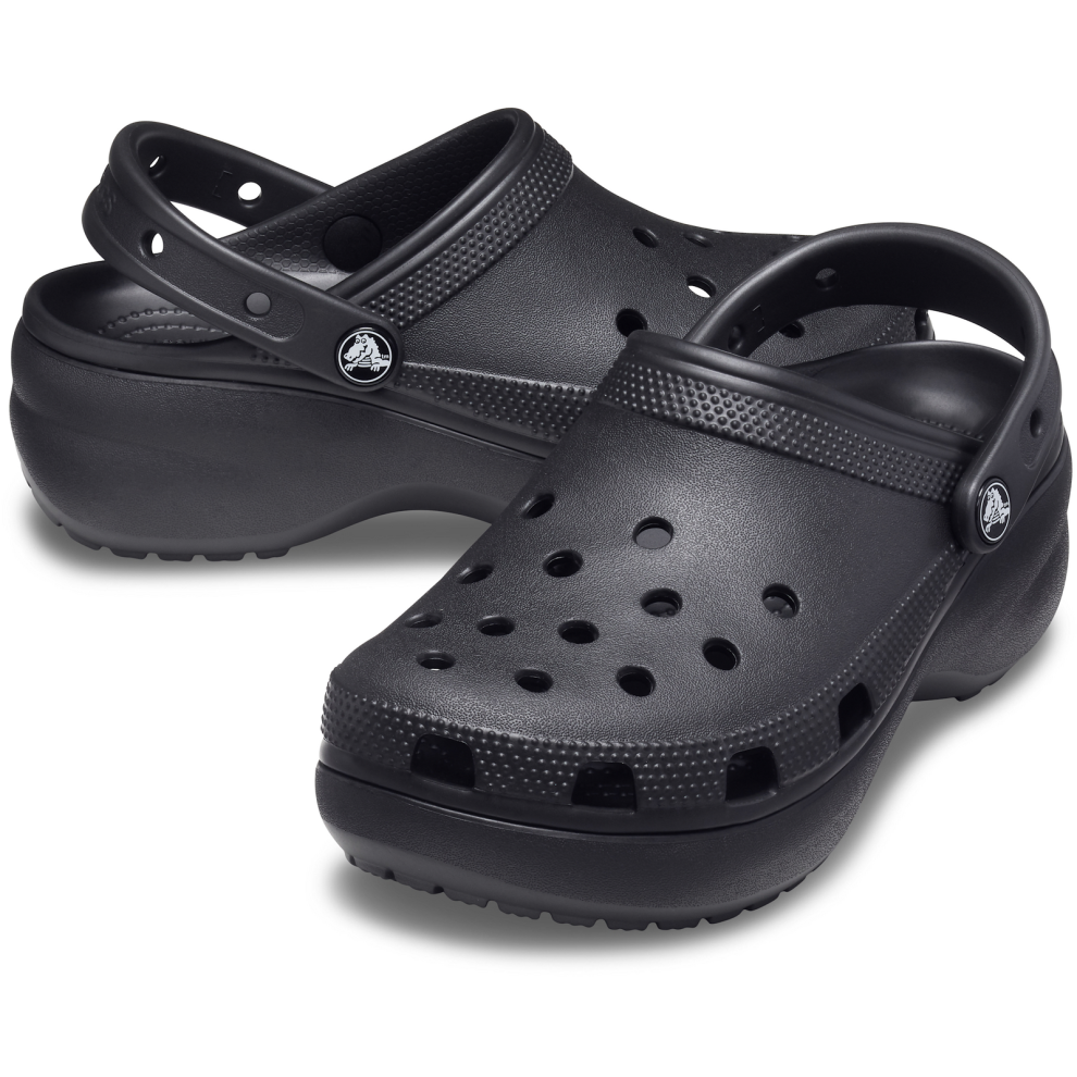 (Womens US 11) Crocs Womens Classic Platform Clog Sandals - Black
