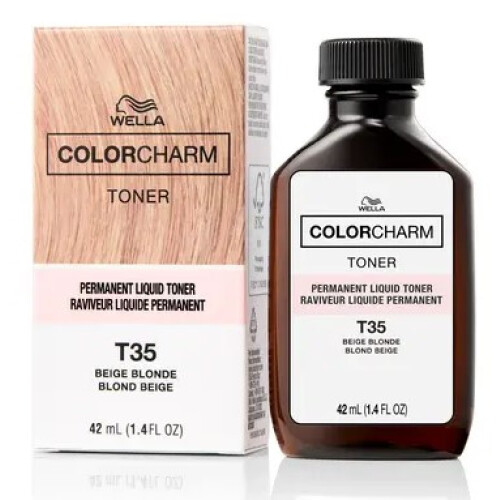 Wella Wella T35 Color Charm Permanent Liquid Hair Toner - Beige Blonde