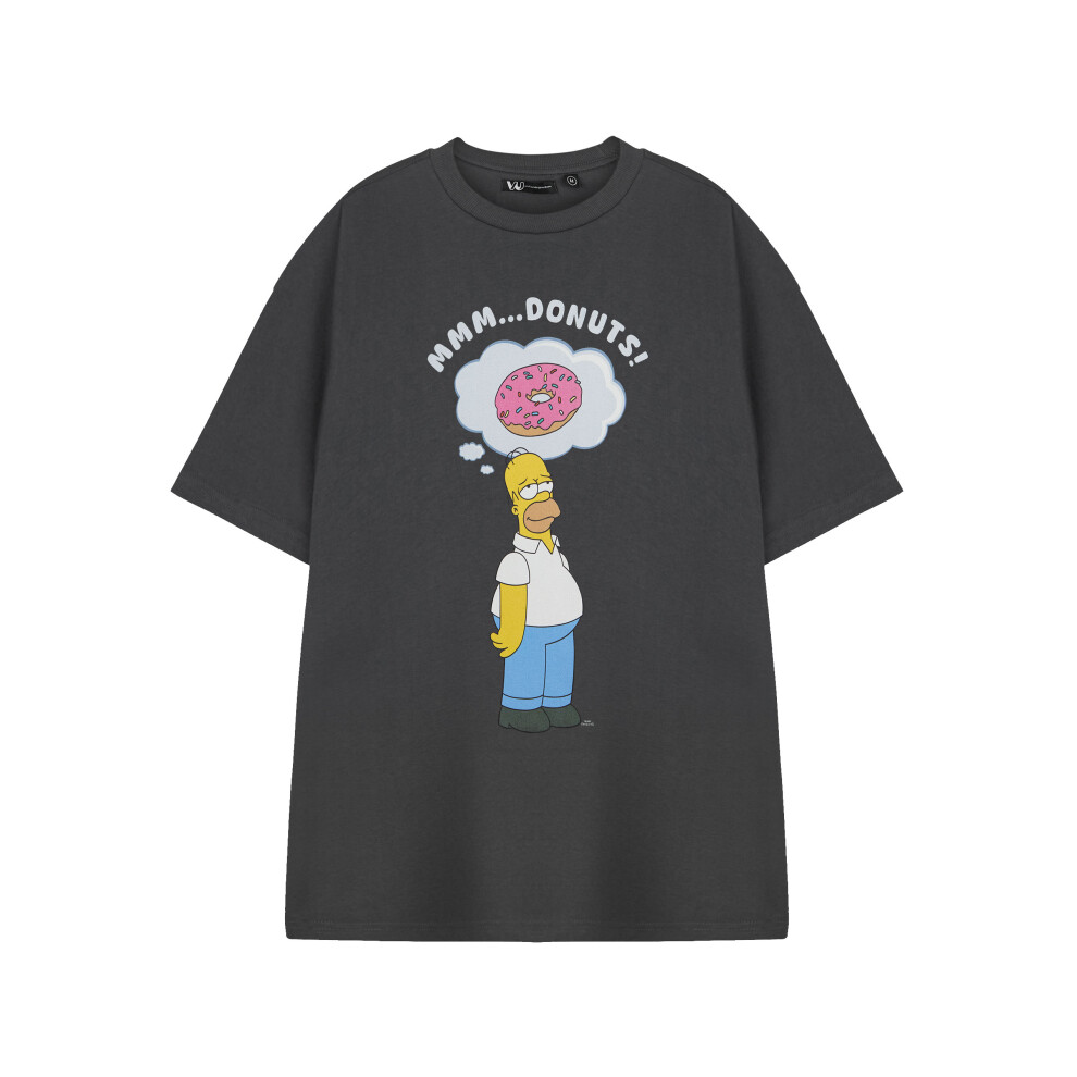 (Large) The Simpsons Short Sleeved T-Shirt (Mens Grey)