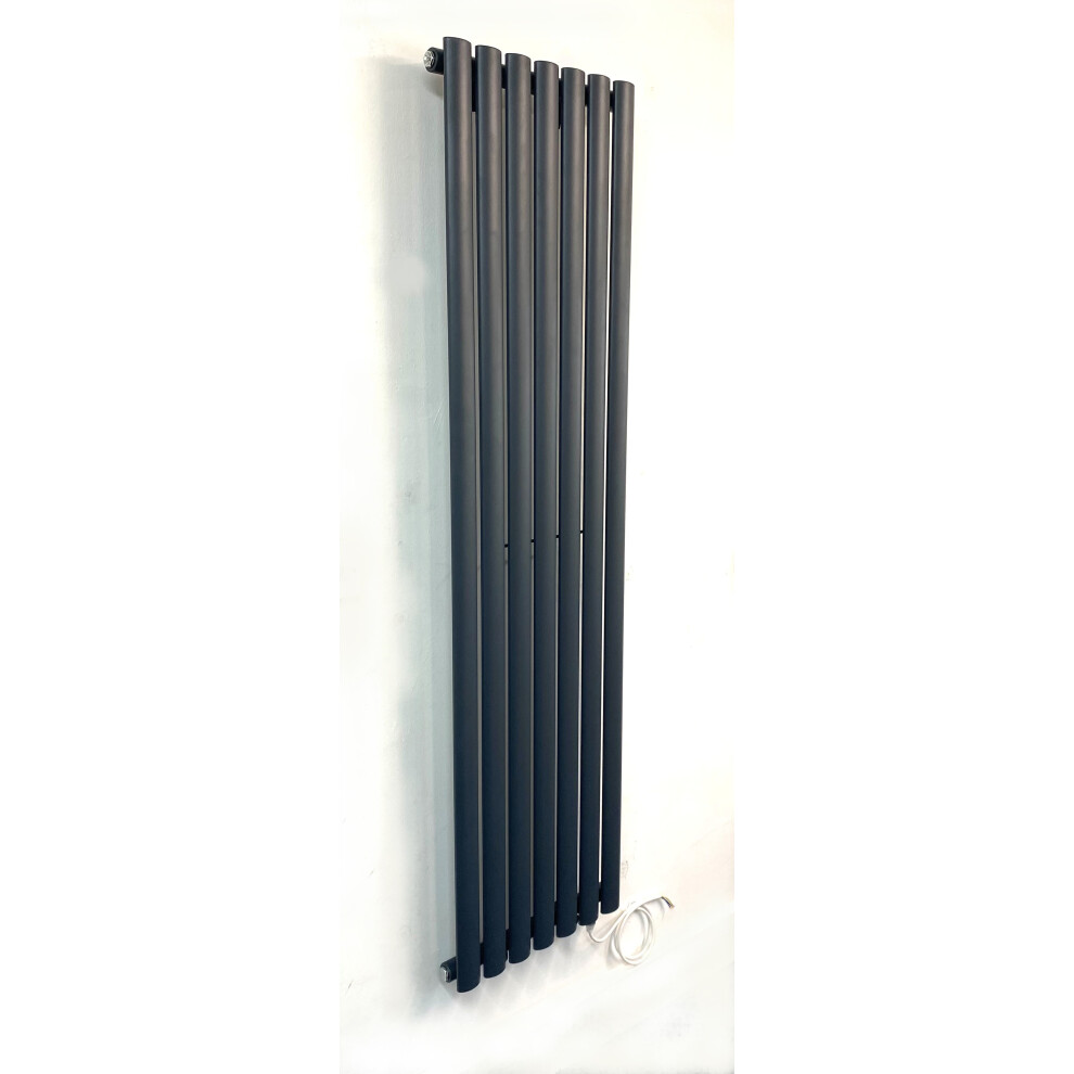 (480mm, Anthracite) Electric Oval Tube Radiators 1600 x 420 480 Vertical Column Radiator