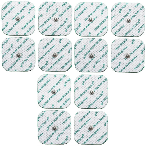 12 SQUARE STUD ELECTRODE PADS FOR TENS MACHINES 3.5mm Stud
