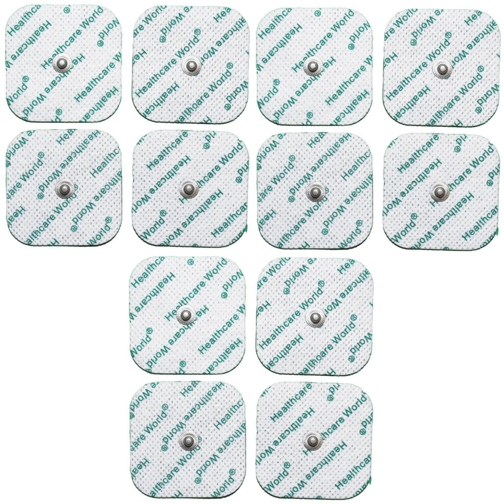 12 SQUARE STUD ELECTRODE PADS FOR TENS MACHINES 3.5mm Stud