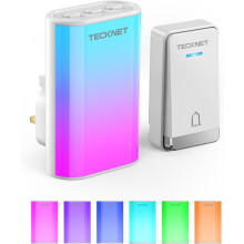TECKNET Wireless Doorbell, Flashing Doorbell with 6 Bright Colors