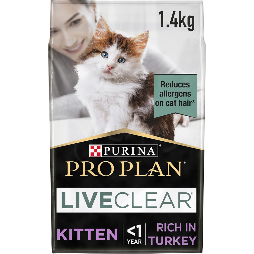 (PRO PLANÂ® LIVECLEARÂ® Kitten 1-12M Rich in Turkey Dry Cat Food 1.4kg) PRO PLANÂ® LIVECLEARÂ® Kitten 1-12M Rich in Turkey Dry Cat Food 1.4kg