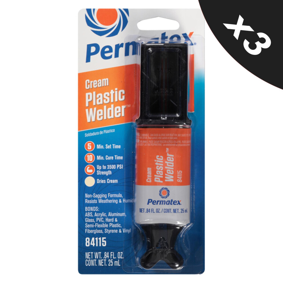 Plastic Weld High Strength Epoxy Plastic Glue Repair All Type Plastics 3X25ml 5056820501840