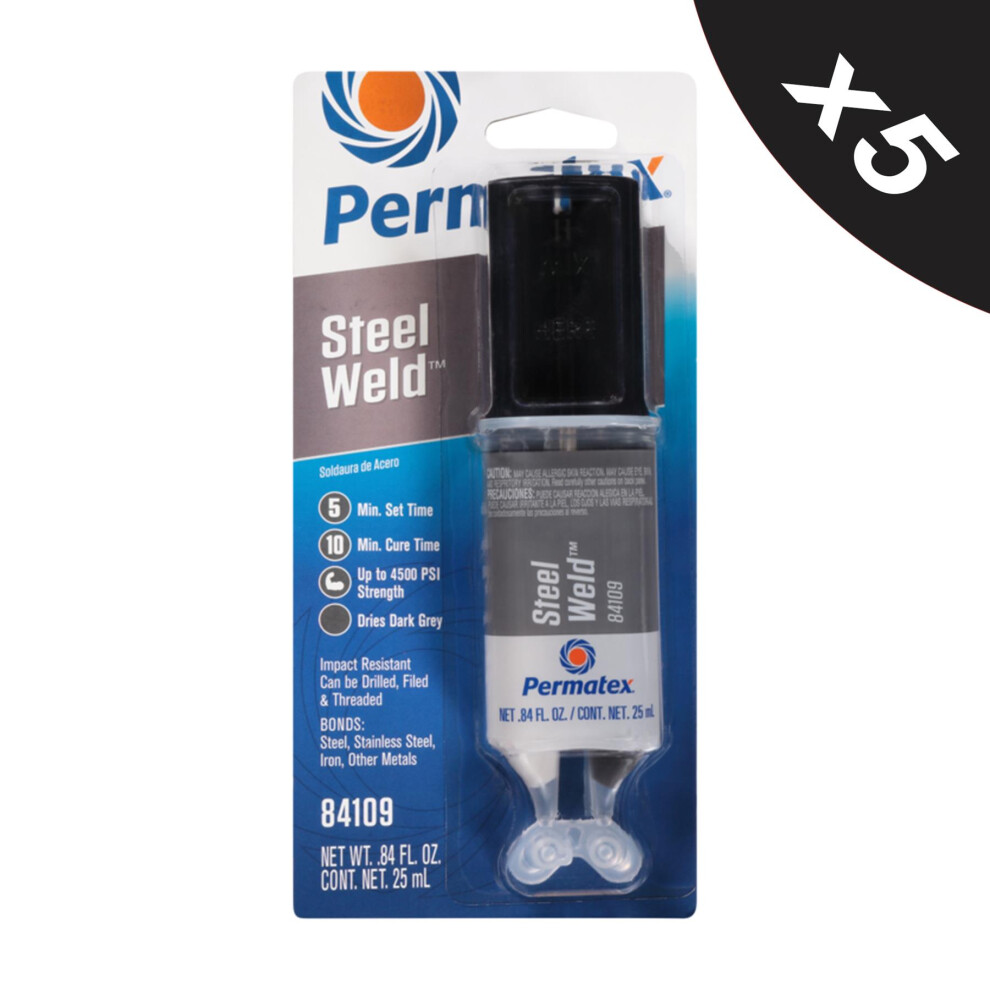 Permatex Multi Metal Epoxy Syringe Chemical Epoxy Metal Repair Dual Syringe 5X50ml 5056820501925