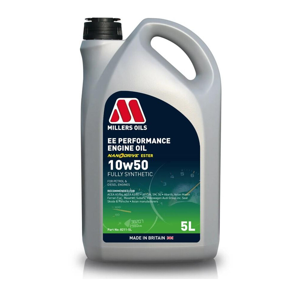 Millers Ee Performance Abarth 10W50 Fully Synthetic Engine Oil 5L 5024081821151