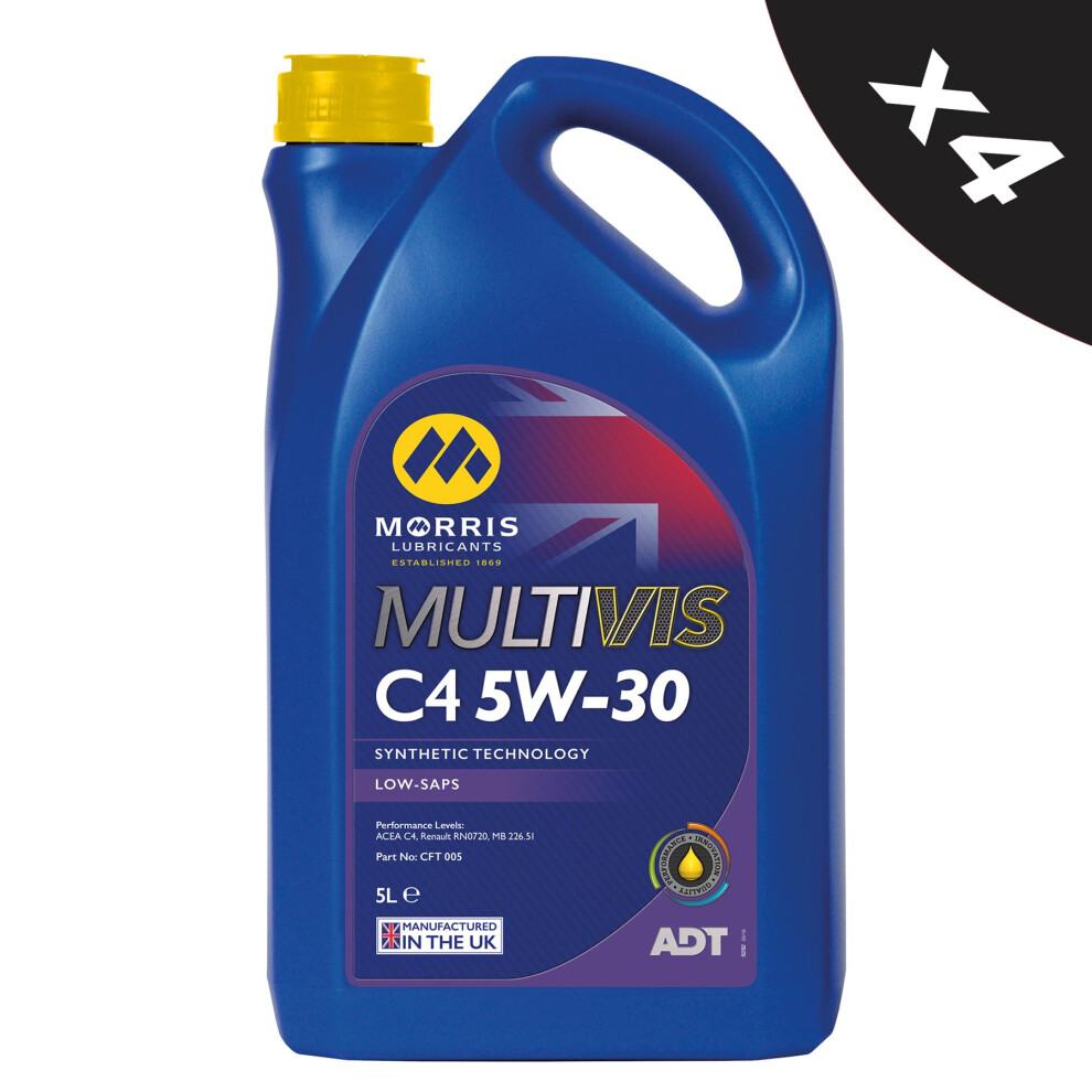 Morris C4 Fully Synthetic Engine Oil 5W-30 Mb 226.51 Renault Rn0720 4X5l 5056820505459