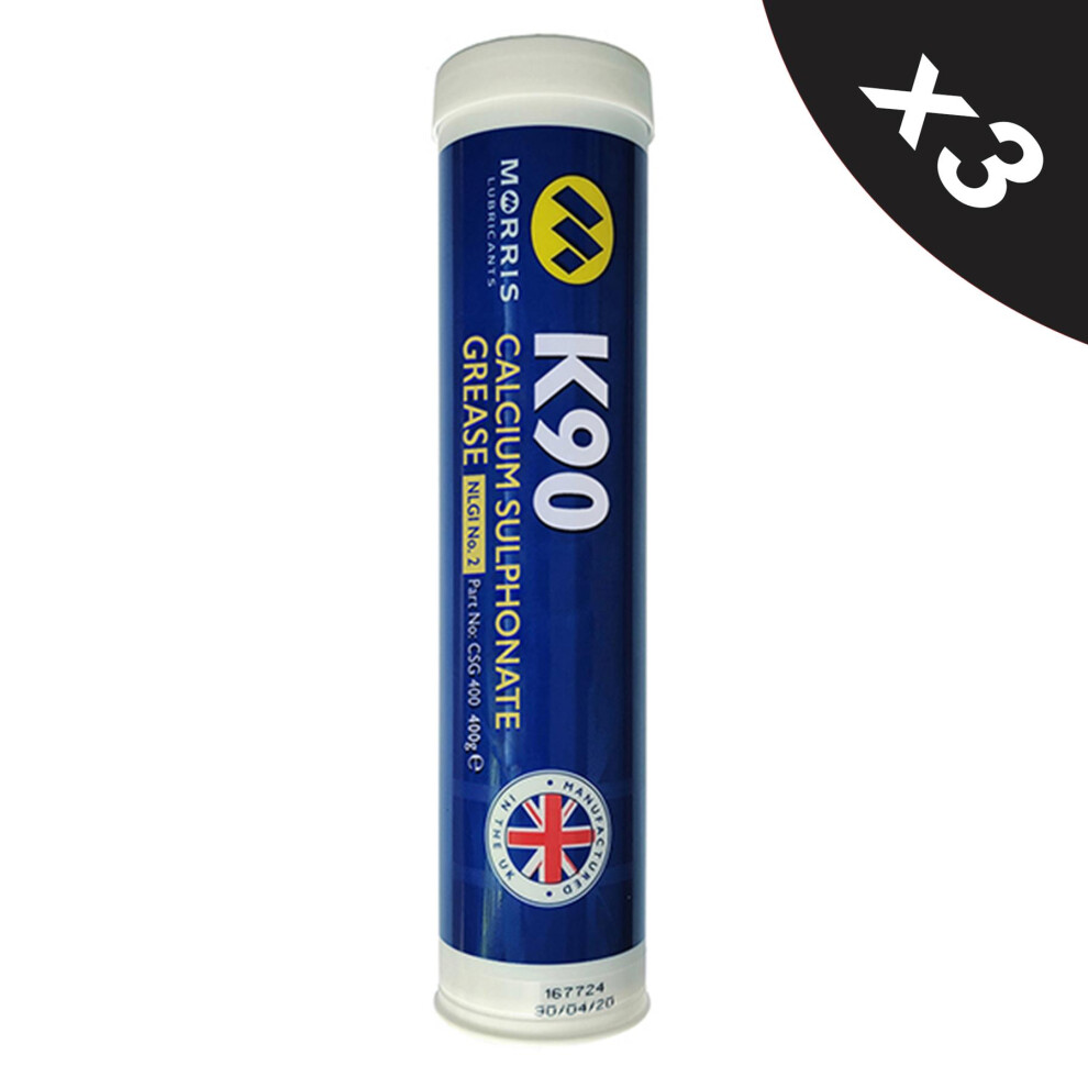 Morris K90 Calcium Sulphonate Grease For Marine & Heavy Mobile Equipment 3X400g 5056820505770