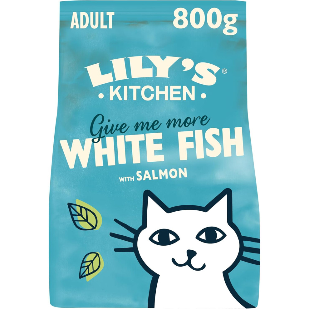 (Lily's Kitchen Made with Natural Ingredients Adult Dry Cat Food White Fish with Salmon Grain-Free Recipe 4 x 800g) Lily's Kitchen Made with Natural I