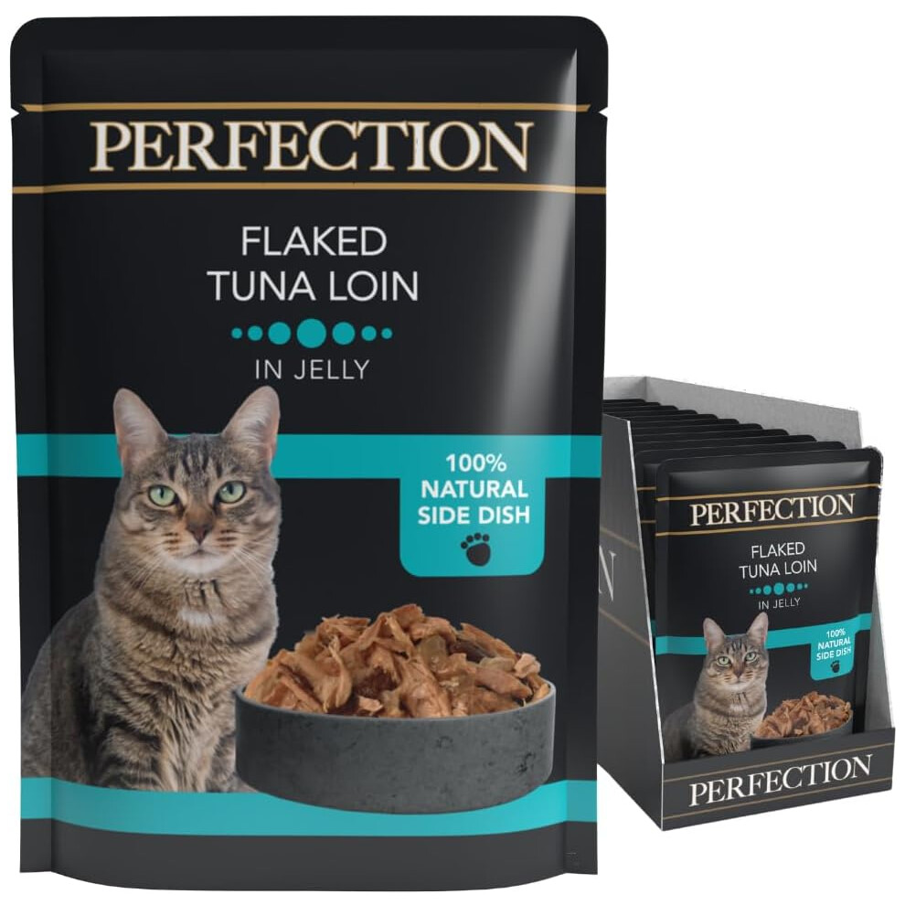 (HiLife Perfection - Wet Cat Food - Flaked Tuna Loin in Jelly - Natural Ingredients Grain Free, 18 Pouches x 70g) HiLife Perfection Adult Wet Cat Food