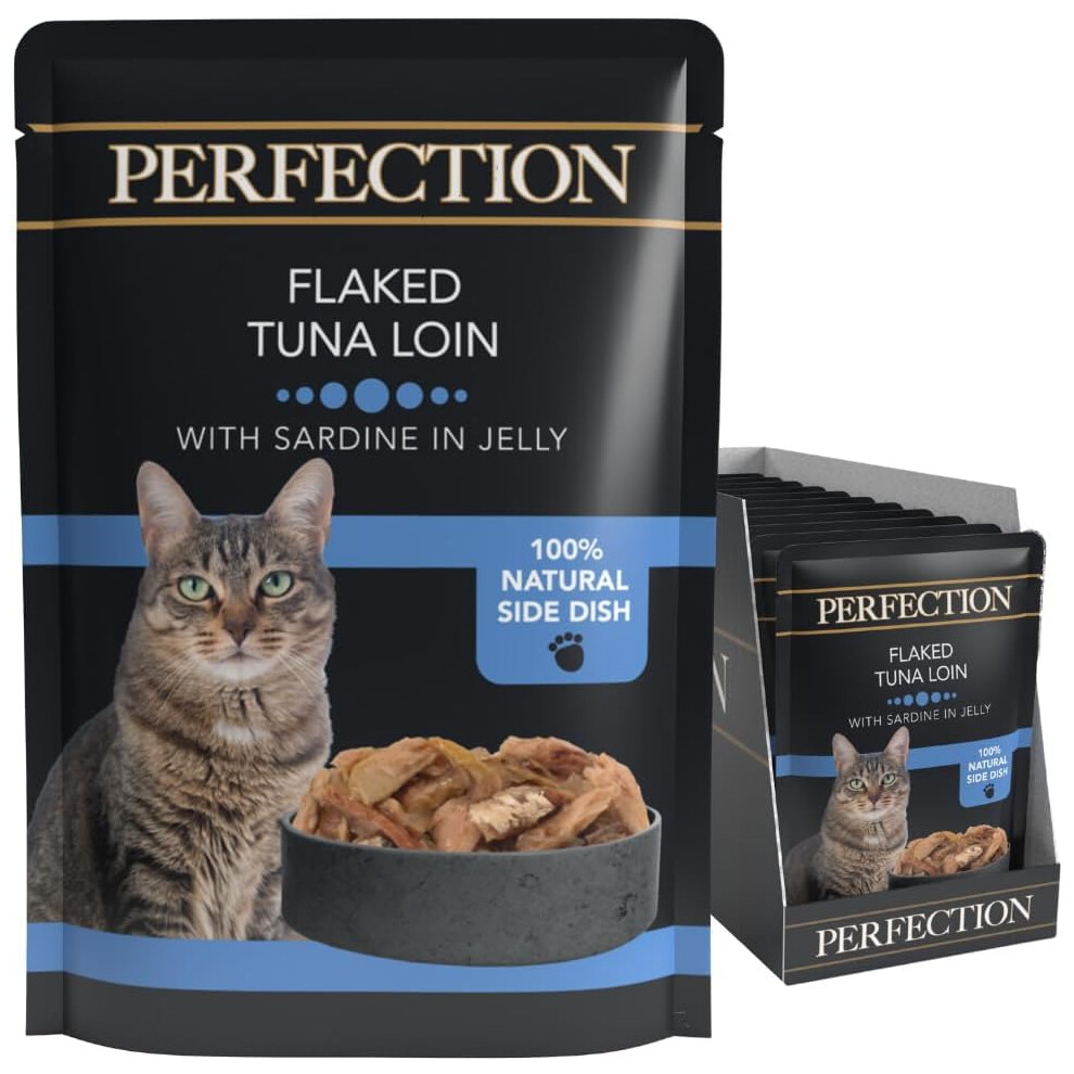 (HiLife PERFECTION - Wet Cat Food - Flaked Tuna Loin with Sardine in Jelly - Natural Ingredients Grain Free, 18 x 70 g Po) HiLife Perfection Adult Wet