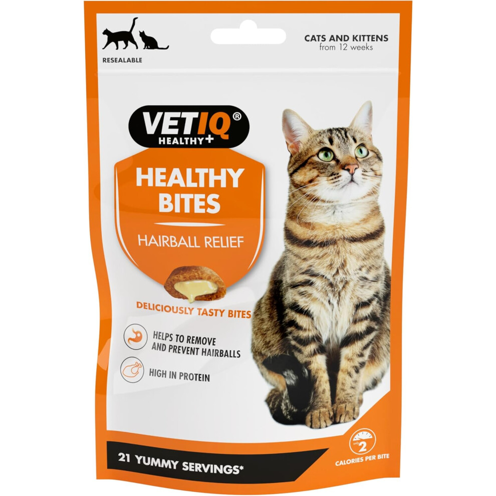 (Hairball Relief) VETIQ Healthy Bites Denti-Care Treats For Cats & Kittens, Helps to Prevent Plaque, Reduce Tartar Build Up & Contains Parsley-image-OPC-PFHFC8M-NEW