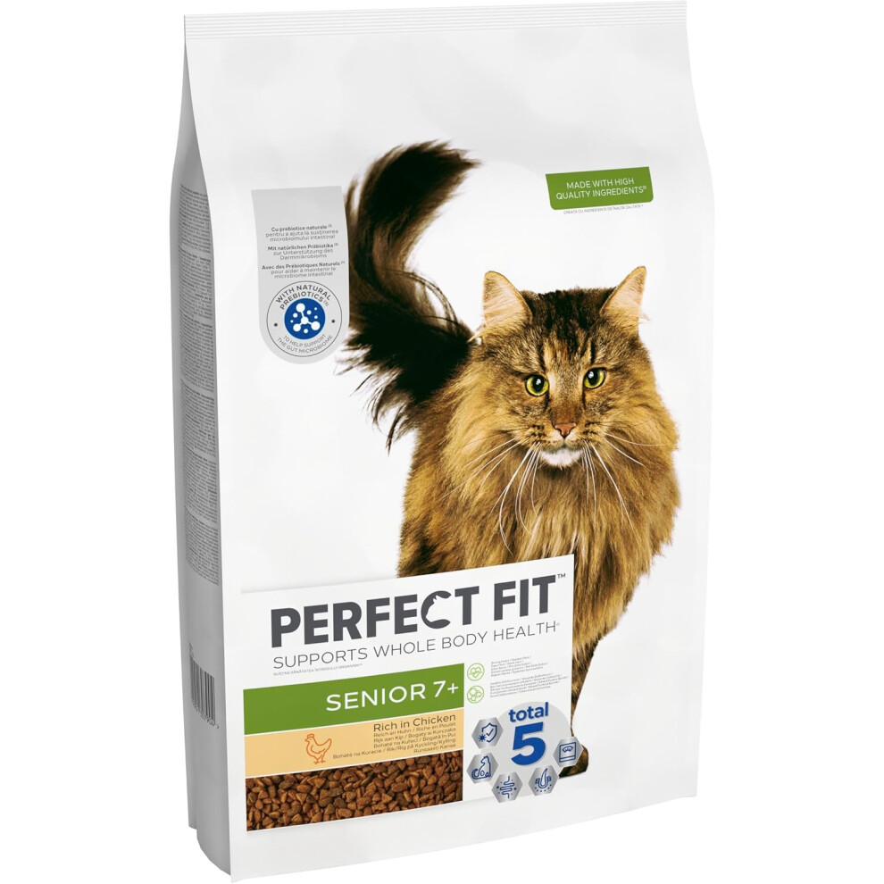 (7 kg (Pack of 1)) Perfect Fit Senior 7+ Complete Dry Cat Food for Senior Cats Aged 7+ Years, Rich in Chicken, 1 Bag (7 kg)