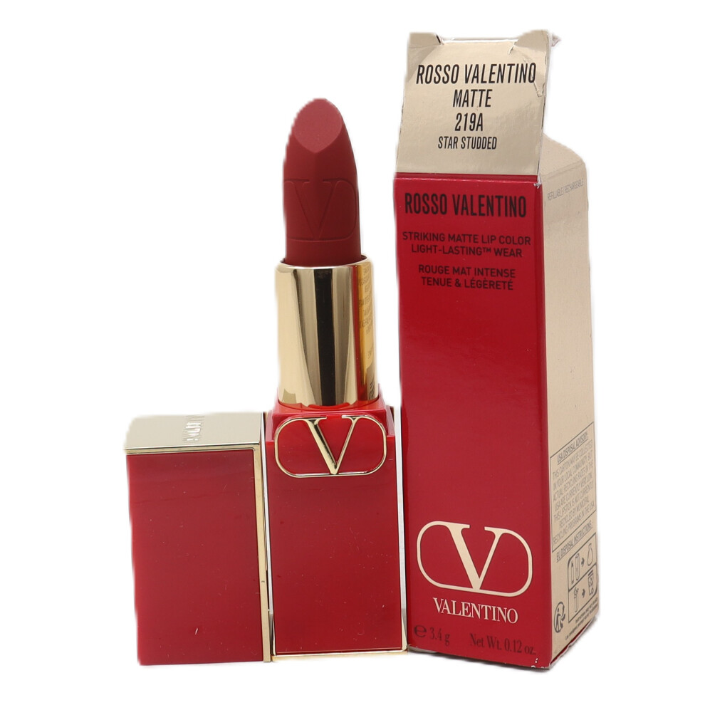 (219A Star Studded (Matte)) Valentino Rosso Valentino Satin Lip Colour  0.12oz/3.4g New With Box