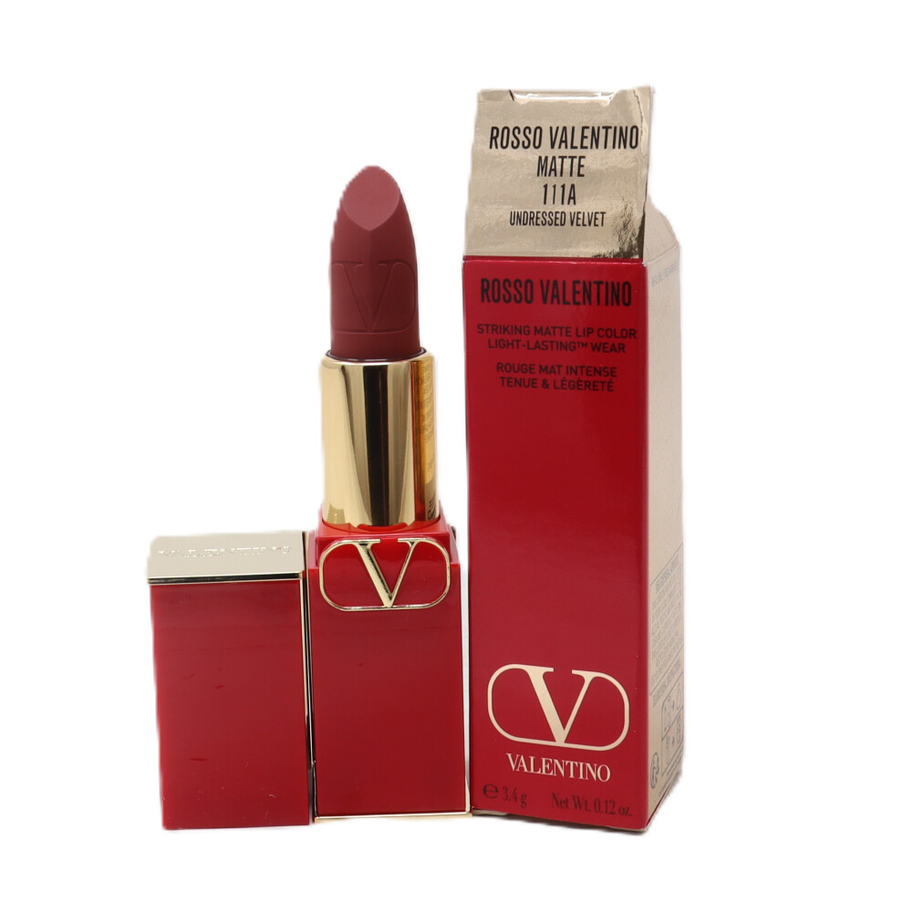 (111A Undressed Velvet (Matte)) Valentino Rosso Valentino Satin Lip Colour  0.12oz/3.4g New With Box