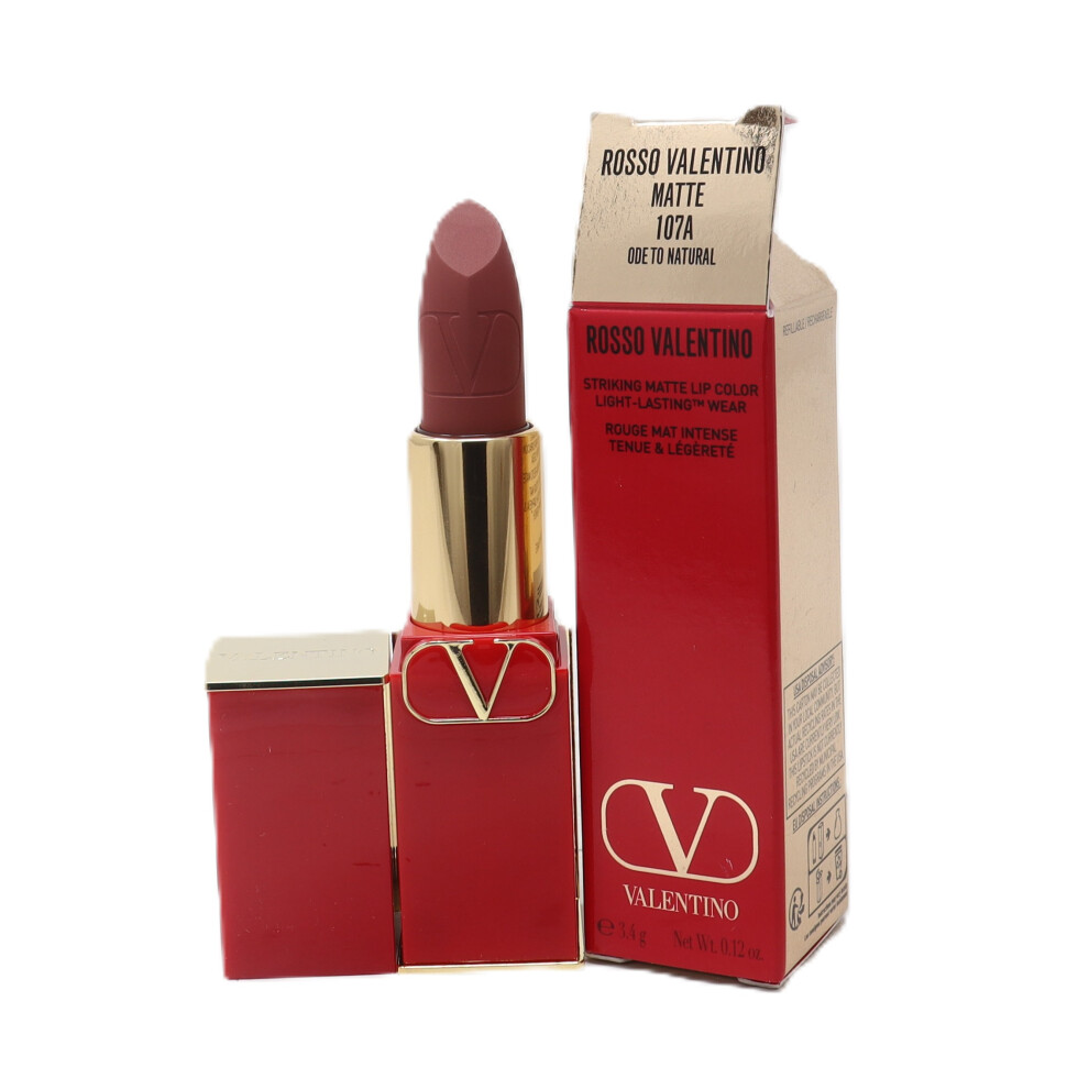 (107A Odeto Narural (Matte)) Valentino Rosso Valentino Satin Lip Colour  0.12oz/3.4g New With Box