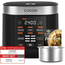 Rice cooker, slow cooker and steamer with ceramic coated interior and fuzzy logic, multifunctional rice cooker, 17 functions, warmer, timer