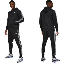 (Full Tracksuit, Medium) Nike Aries Club Tape Mens Tracksuit In Black