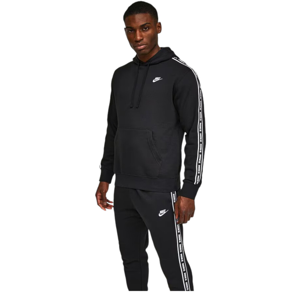 (Hoodie, Small) Nike Aries Club Tape Mens Tracksuit In Black