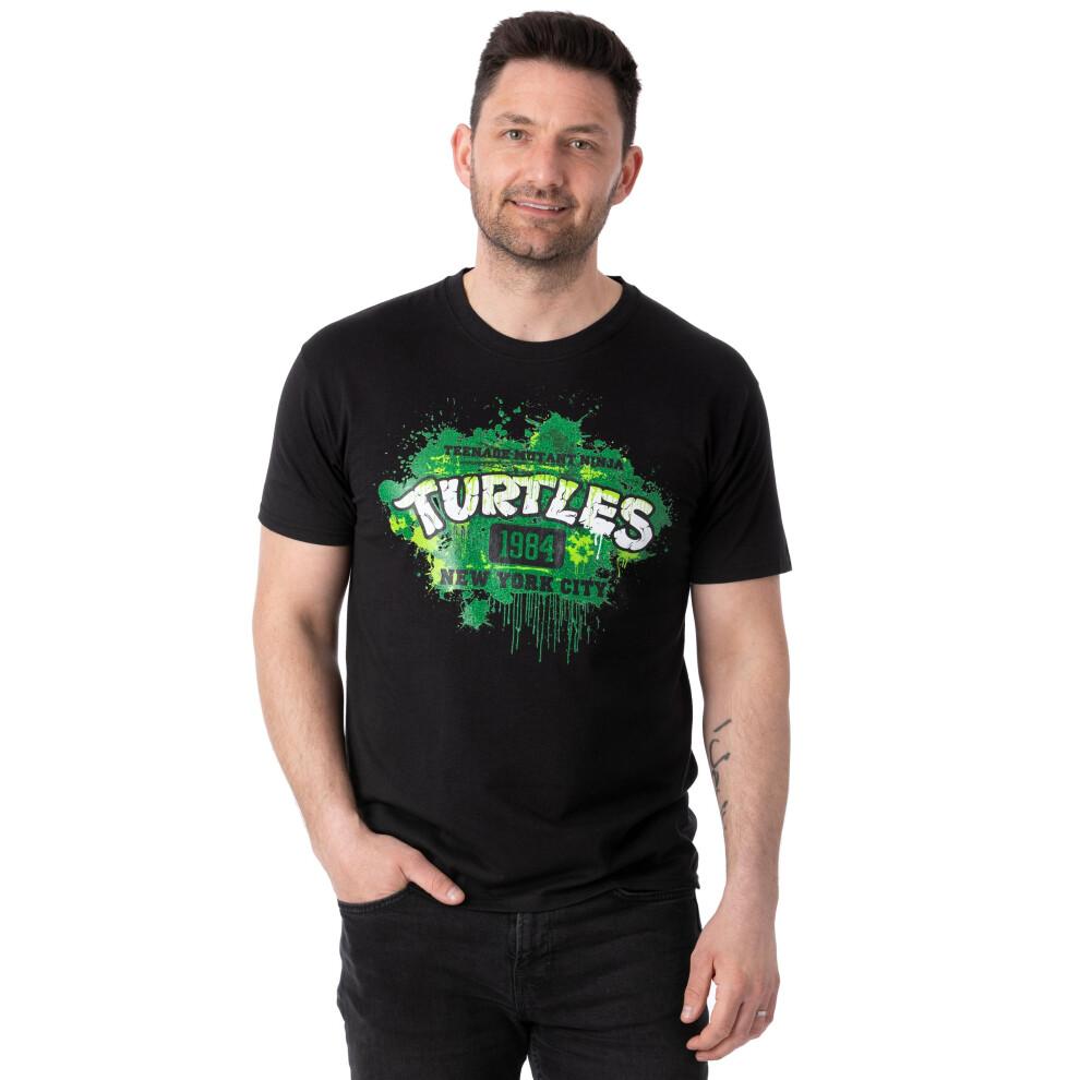 (2XL) Teenage Mutant Ninja Turtles T-Shirt Mens TMNT 1984 Comic Black Top