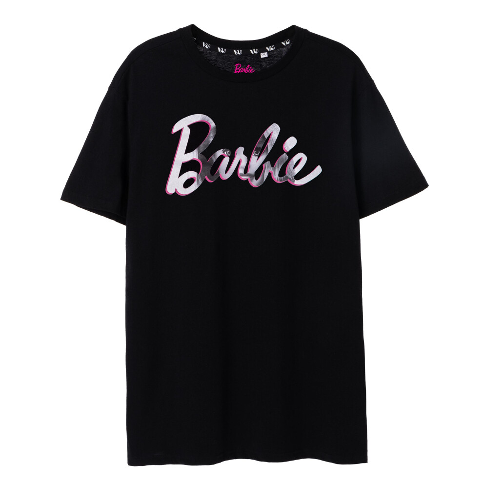 (XX-Large) Barbie Oversized Short Sleeved T-Shirt (Womens Black)