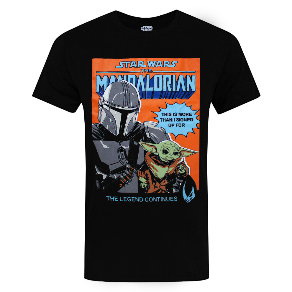(Large) Star Wars The Mandalorian T Shirt Mens Baby Yoda Adults Gift Top