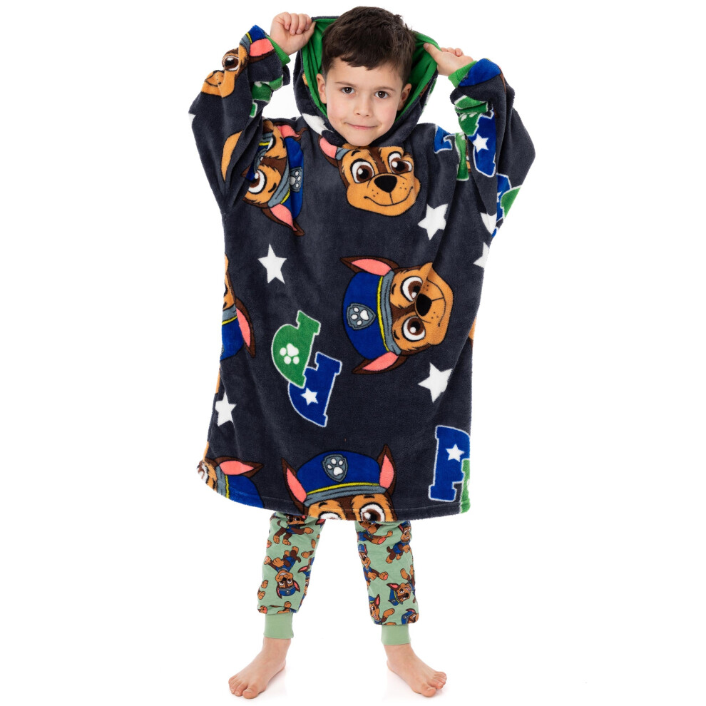 (3-5 Years) Paw Patrol Blanket Hoodie (Boys Grey)