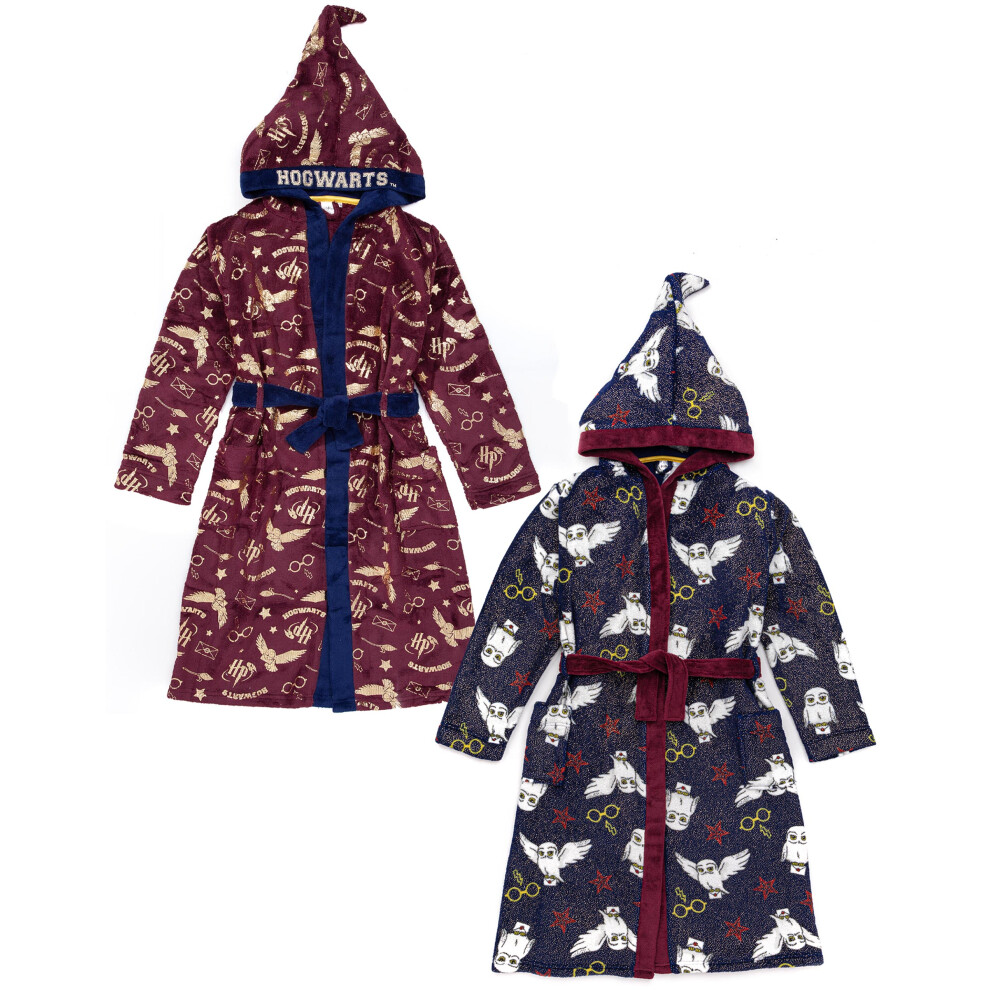 (Red, 13-14 Years) Harry Potter Girls Red Hedwig Bathrobe